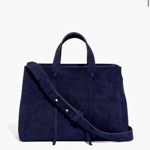 Madewell The Elsewhere Tie Crossbody in Night Vision (deep navy) - Suede, NWT